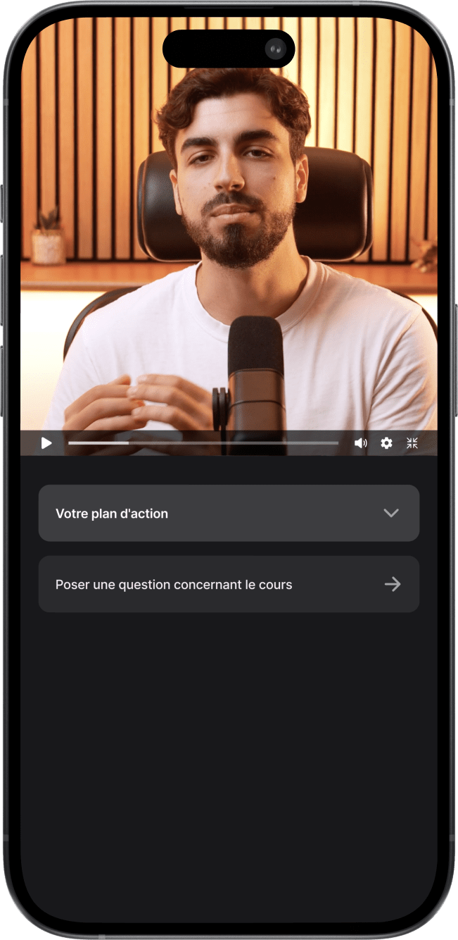 Un smartphone affichant un cours video ALTI TRADING